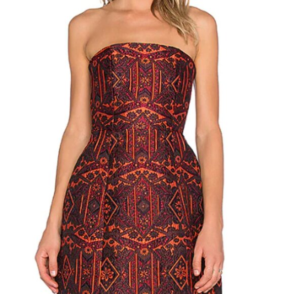 Alice + Olivia Nikki Structured Strapless Dress - Picture 1 of 7